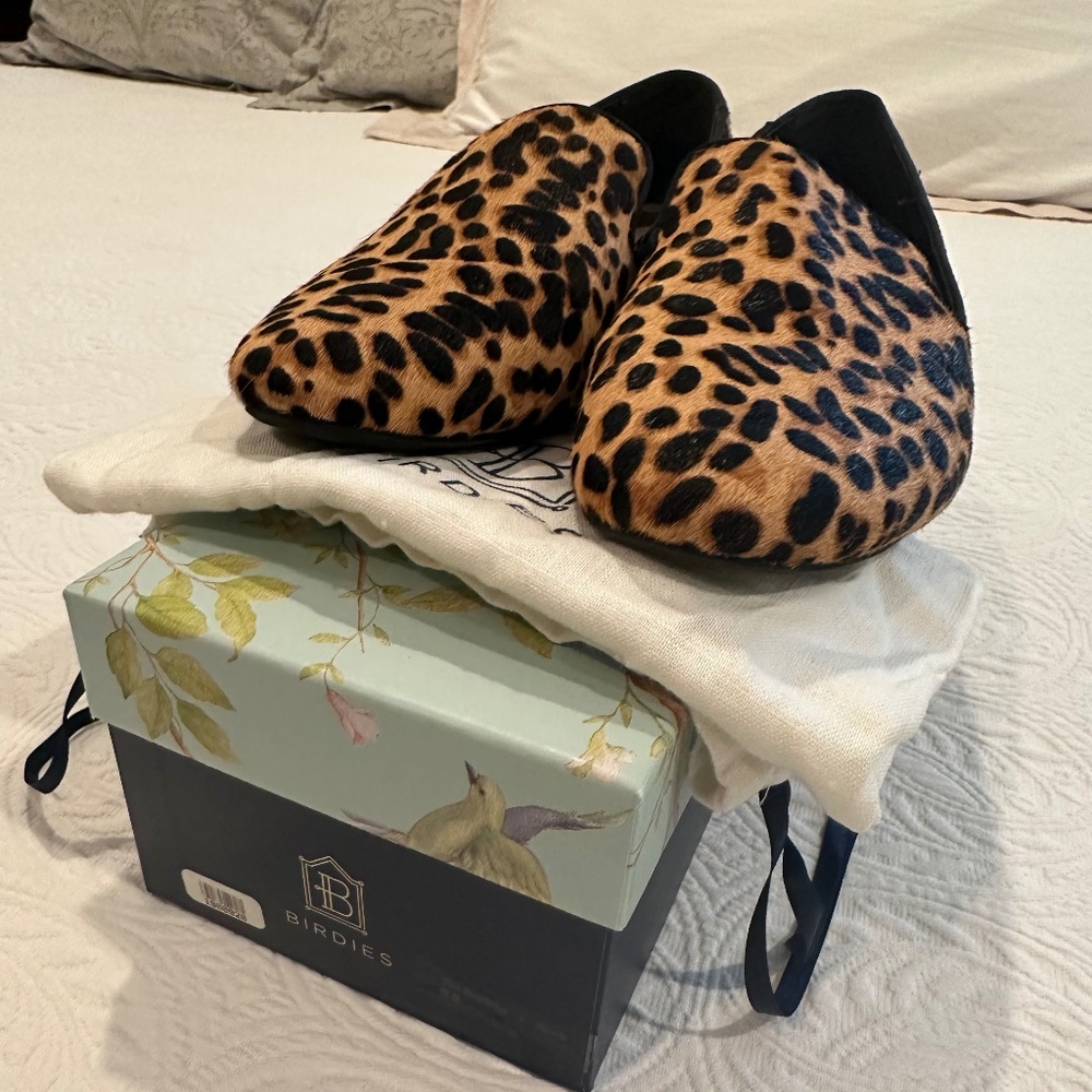 BIRDIES Birdies The Starling Cheetah Calf Hair Size 8.5